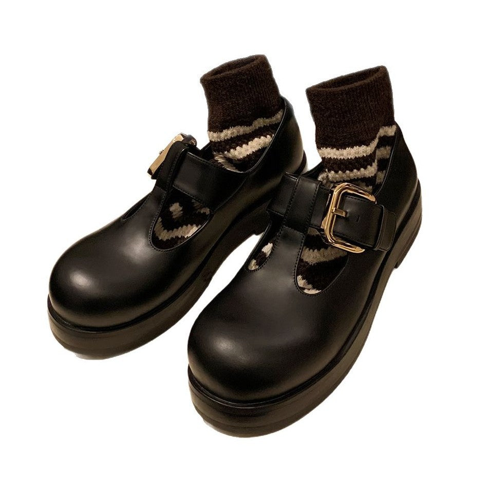 Damen elegante Mary Jane Schuhe mit modischem Schnallenverschluss