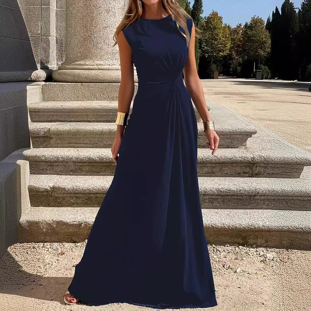 R&B | Elegantes Langkleid mit Langen Ärmeln, Revers und Unifarbenem V-Ausschnitt für Damen