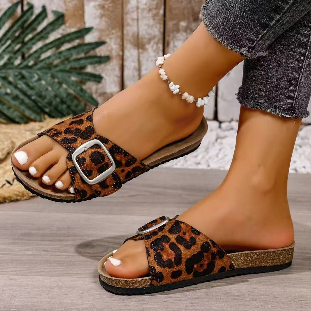 Damen komfortable Riemchensandalen mit modischem Schnallen-Design R&B