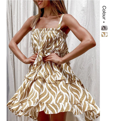 Damen Luftiges Strandkleid mit voluminösem Rock und Rüschendetails R&B