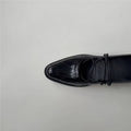 Damen elegante Schnürschuhe mit glänzendem Obermaterial und dekorativem Muster R&B