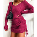 Damen Strickkleid mit raffinierten Raffungselementen R&B