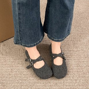 Damen Komfortable Ballerinas mit modischem Riemchenverschluss R&B
