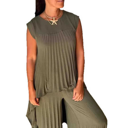 Damen Plissee Maxikleid mit elegantem Schnitt und fließender Silhouette R&B