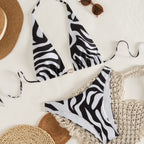 Damen Triangel-Bikini mit elegantem ZR&Bra-Muster R&B