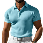 Herren nan strukturiertes Poloshirt mit Waffelpiqué und tailliertem Schnitt R&B