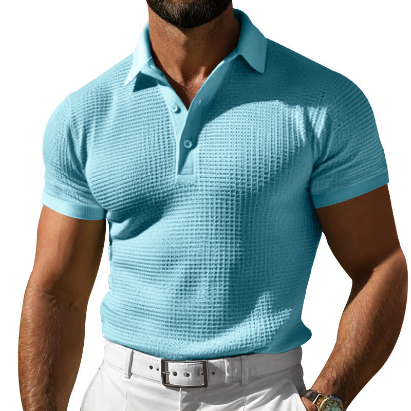 Herren nan strukturiertes Poloshirt mit Waffelpiqué und tailliertem Schnitt R&B