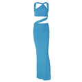 Damen Elegantes Wickelkleid mit schulterfreiem Design und figurbetontem Schnitt R&B