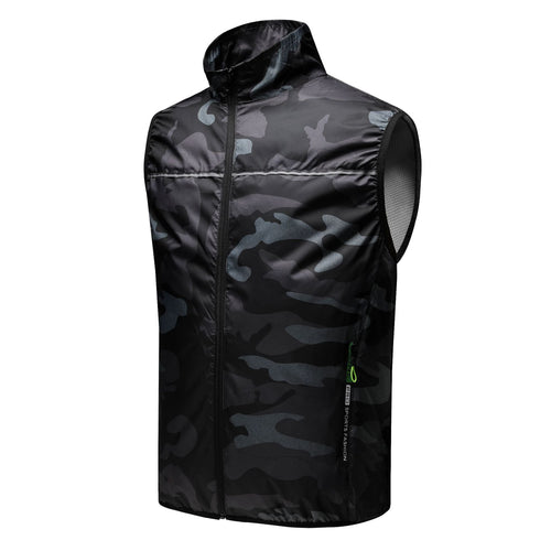 Unisex nan ultraleichte winddichte Laufweste mit Stehkragen und reflektierenden Paspeln R&B