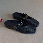Damen elegante Sling-Pantoletten mit dekorativen Riemen und komfortablem Fußbett R&B
