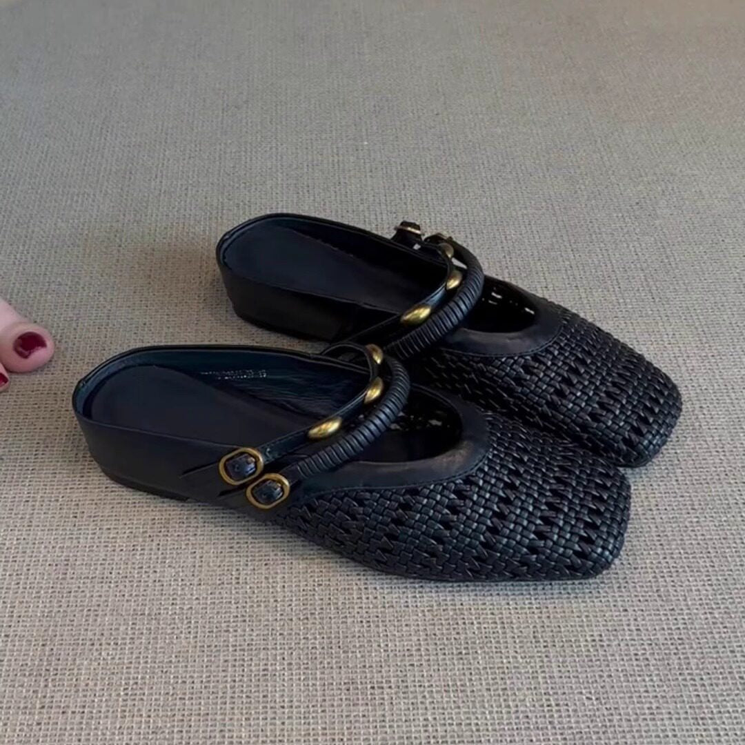 Damen elegante Sling-Pantoletten mit dekorativen Riemen und komfortablem Fußbett R&B