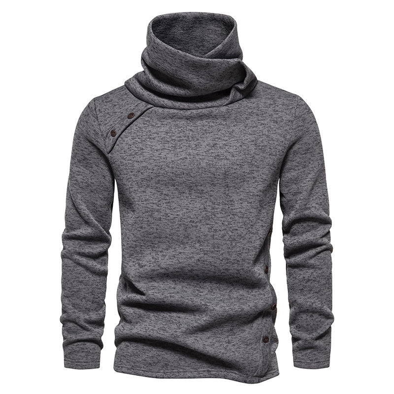 Herren modisches Kapuzenpullover mit asymmetrischem Design und Knopfdetails R&B