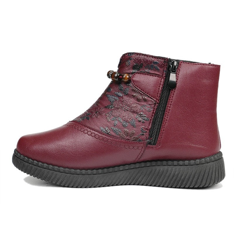 Damen Elegante Ankle Boots mit floralem Muster und komfortablem Schnürverschluss R&B