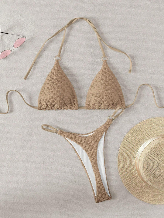 Damen Triangel-Bikini mit raffiniertem Texturenmix R&B