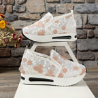 Damen Sneakers mit filigranem Blumendesign und gepolsterter Sohle R&B