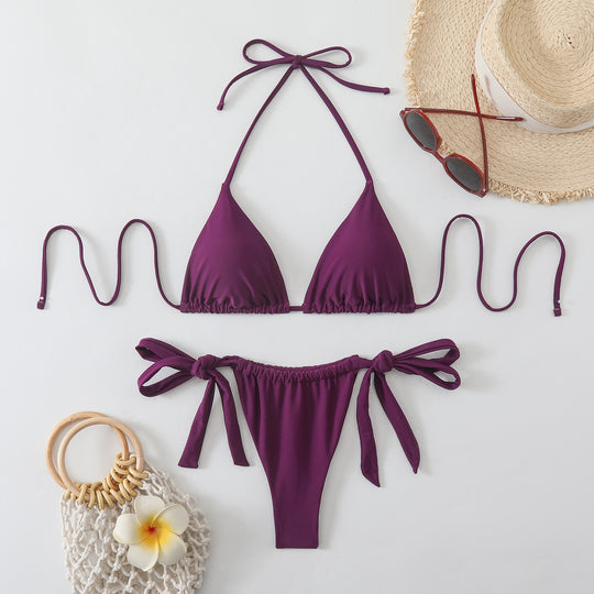 Damen Triangel-Bikini mit modischen Bindebändern R&B