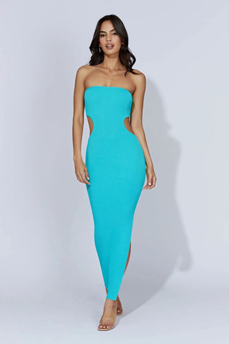 Damen figurbetontes Langarmkleid mit Cut-Outs R&B
