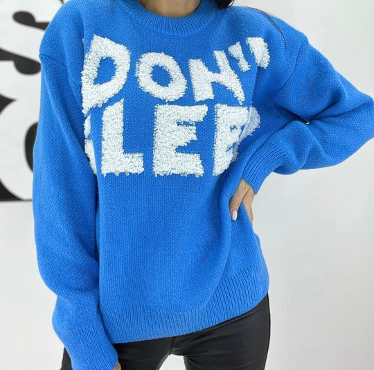 Damen Kuscheliger Statement-Pullover mit Motiv R&B