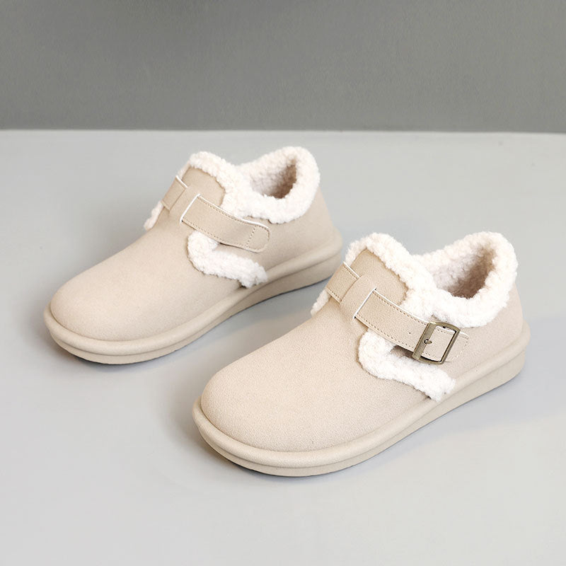 Damen Hausschuhe mit warmem Fleece-Futter und verstellbarem Riemen R&B