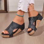 Damen Wedge-Sandalen mit eleganter Korksohle und modischem Design R&B