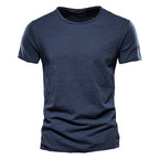Herren nan leichtes Baumwollshirt mit Rundhalsausschnitt und schlanker Passform R&B