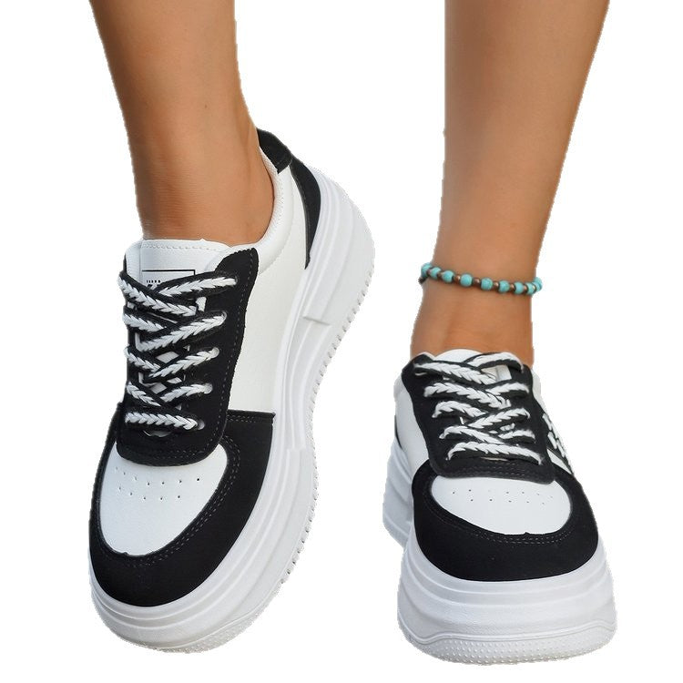 Damen Plateau-Sneaker mit innovativer Sohlenkonstruktion und modischem Schnürdesign R&B