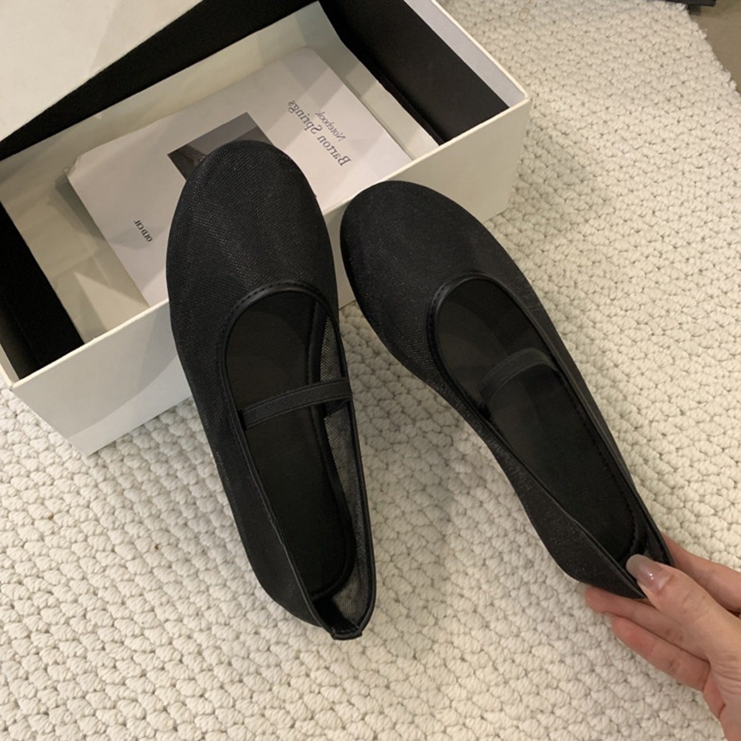 Damen Ballerinas aus atmungsaktivem Mesh mit komfortablem Riemen R&B