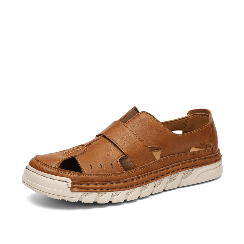 Herren Orthopädische Ledersandalen mit verstellbarem Riemensystem R&B