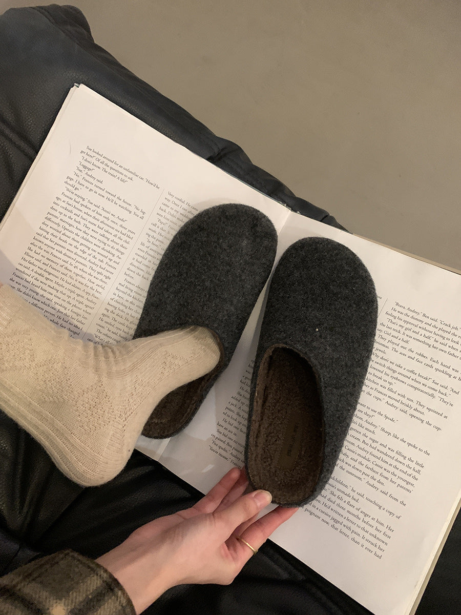 Damen Filz-Pantoletten mit superweichem Innenfutter und rutschfester Sohle R&B