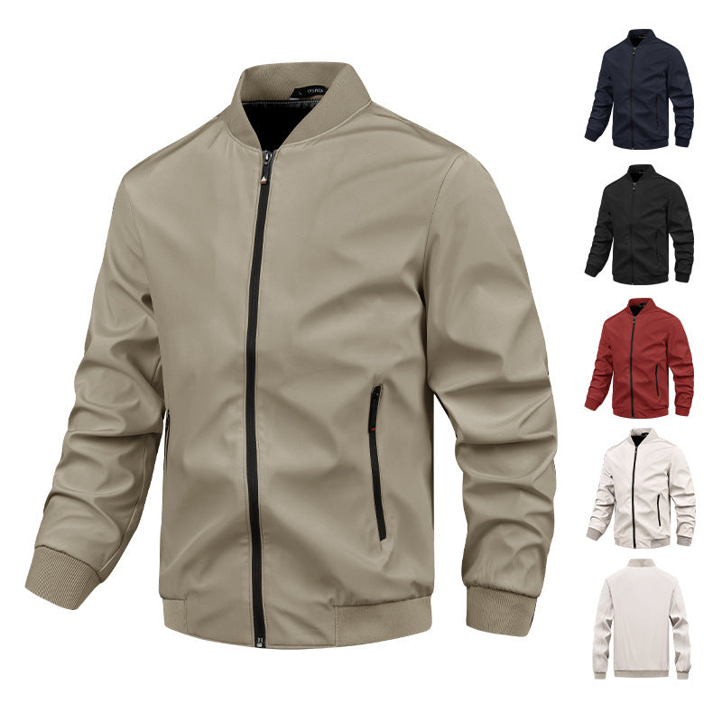 Herren moderne Bomberjacke mit elastischem Bündchen und praktischen Taschen R&B