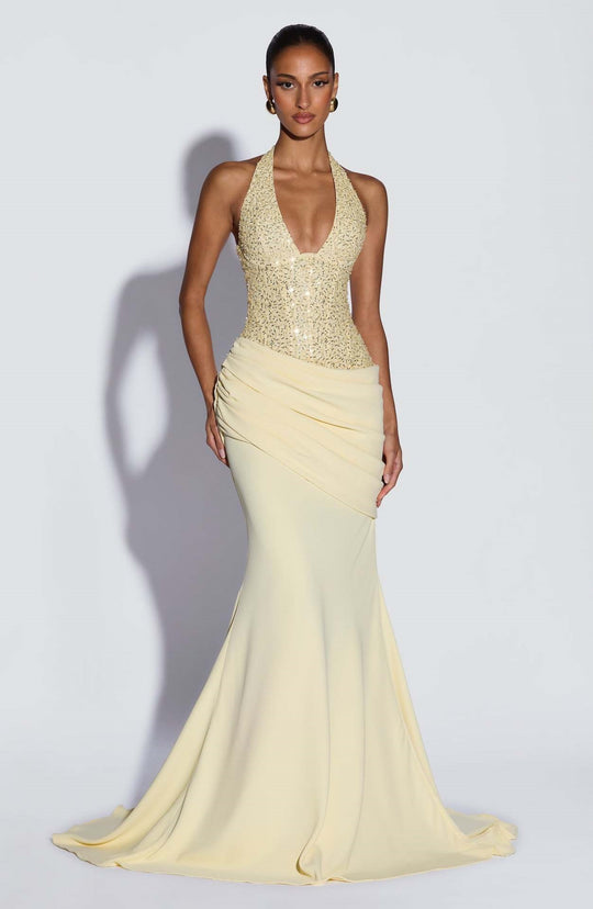 Damen Glänzendes Abendkleid mit figurbetontem Schnitt und schimmernden Pailletten R&B
