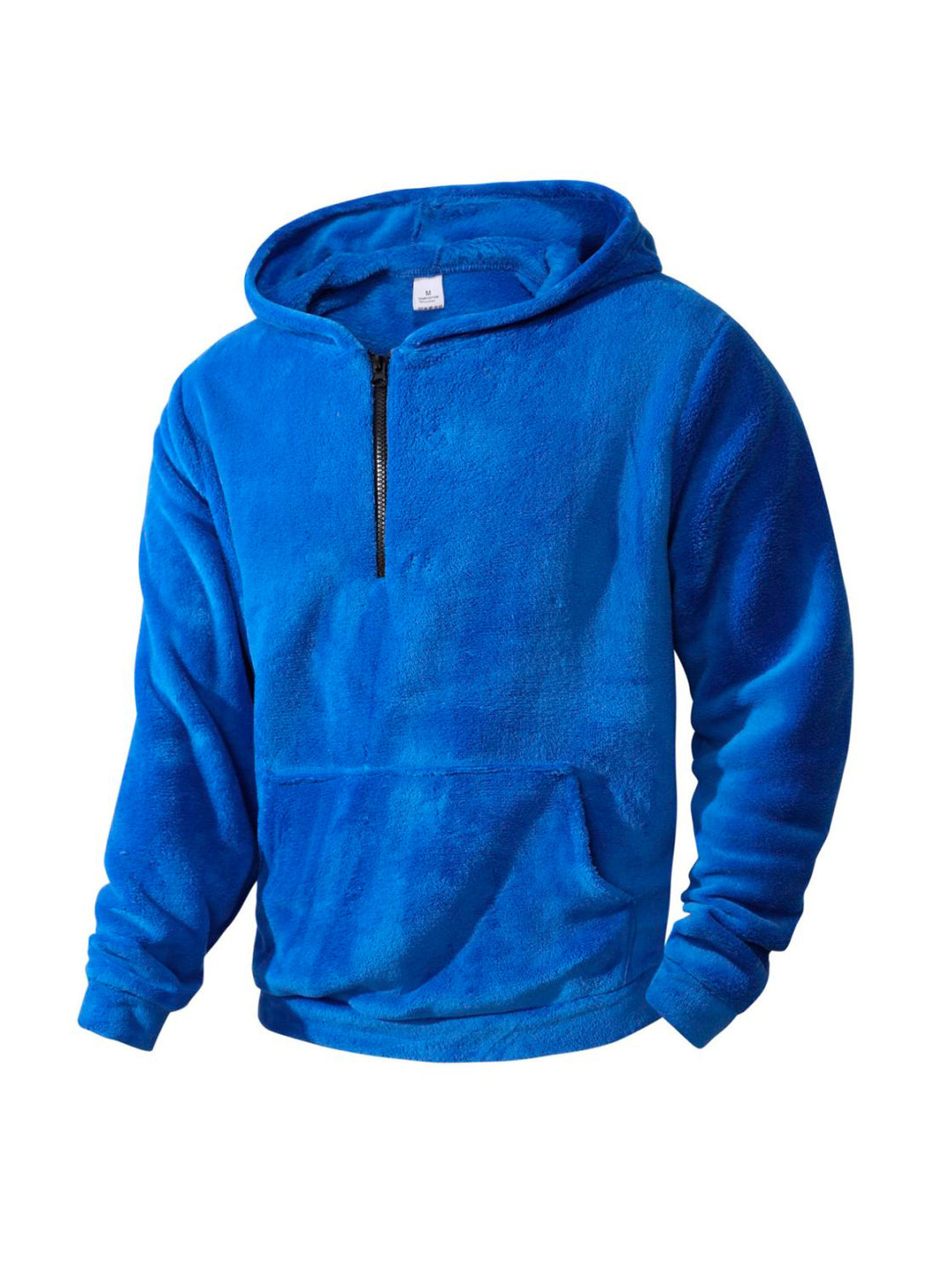 Herren Fleece-Hoodie mit innovativem halblangem Reißverschluss R&B