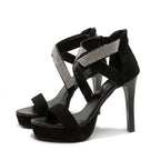 Damen Glamouröse Plateau-Sandalen mit glitzernden Applikationen R&B