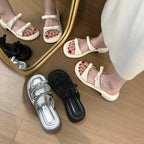 Damen Elegante Slip-On Sandalen mit modischen Schnallen R&B