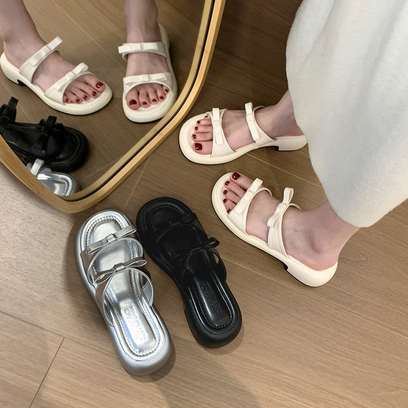 Damen Elegante Slip-On Sandalen mit modischen Schnallen R&B
