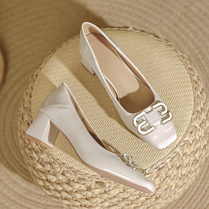 Damen elegante und modische Absatzschuhe mit quadratischer Zehenkappe R&B