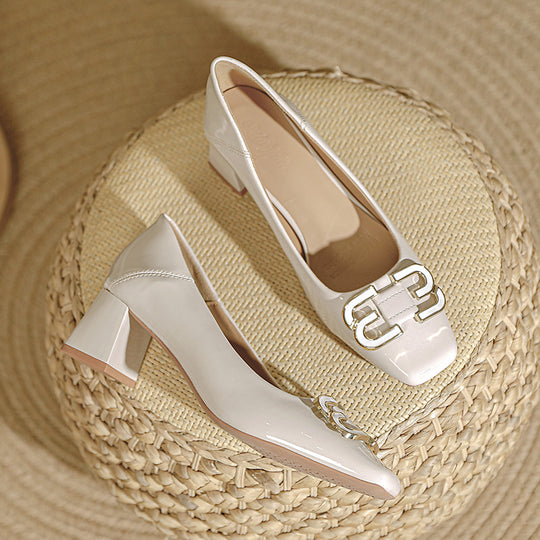 Damen elegante und modische Absatzschuhe mit quadratischer Zehenkappe R&B