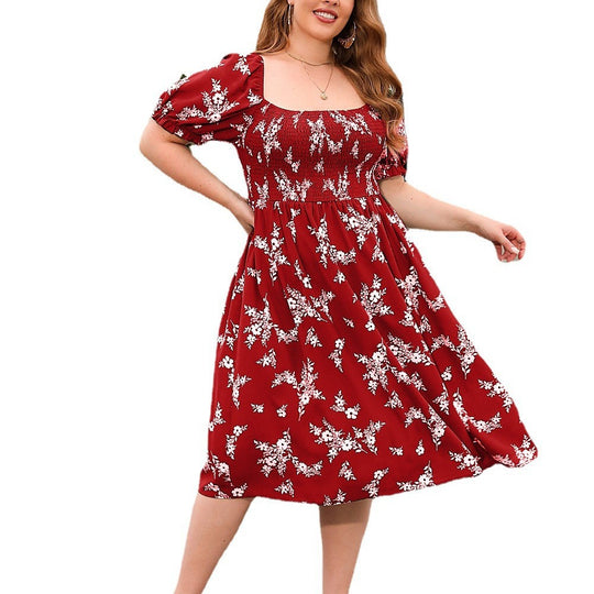 Damen Sommerliches Maxikleid mit romantischem Blumenmuster und Puffärmeln R&B