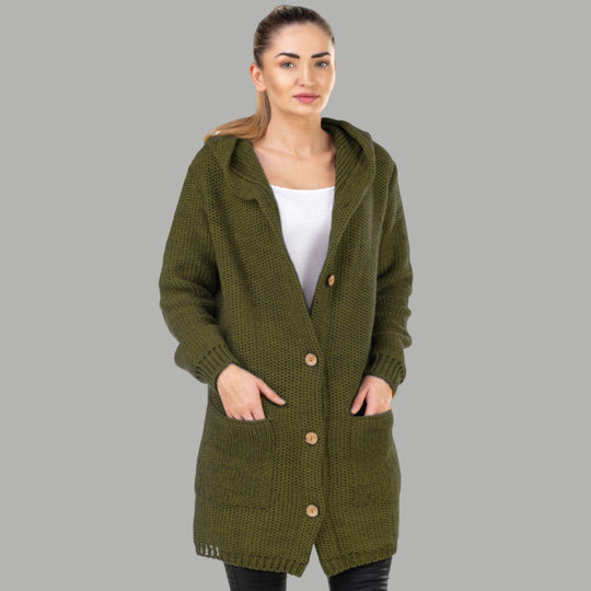 Damen Strickmantel mit hochwertigem Material und praktischen Taschen R&B