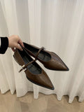 Damen elegante Ballerinas mit zeitgemäßem Riemchen und spitzem Design R&B