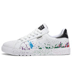 Damen Mode Sneakers mit farbenfrohem Spritzdesign und rutschfester Sohle