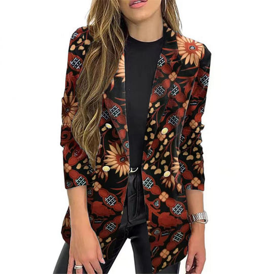 Damen Eleganter Blazer mit floralem Muster R&B