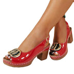 Damen Elegante Sling-Sandalen mit modischem Schnallen-Design