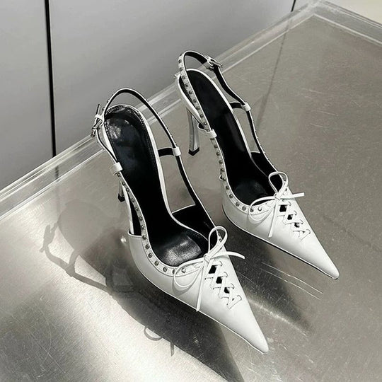 Damen elegante Slingback-Pumps mit modischem Schnürdesign R&B
