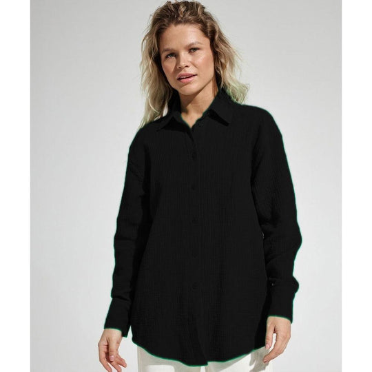 Damen Lässige Bluse im leichten Karo-Design mit langem Arm R&B