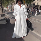 Damen Elegantes Hemdblusenkleid mit weit schwingendem Rock R&B