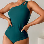 Damen Hochtaillierter Badeanzug mit verstellbaren Schulterträgern und elegantem Rückenausschnitt R&B
