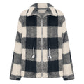 Damen Plüschjacke mit Karomuster R&B