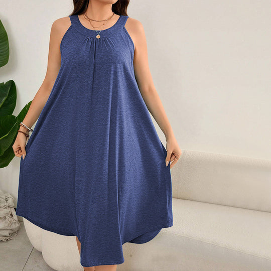 Damen lässiges A-Linien-Kleid mit großzügigem Schnitt und atmungsaktivem Material R&B