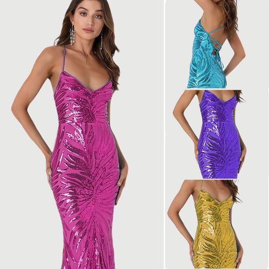 Damen Glitzerndes Abendkleid R&B